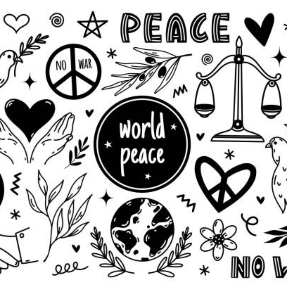 Rhinestone PEACE Brooch